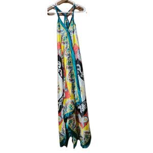 Magic Vintage Kerchief Dress Casual Bohemian Sleeveless Dress Beach Dress Boho S
